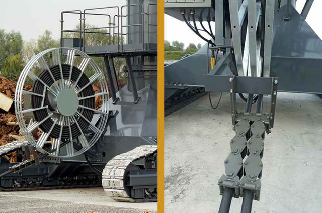 Electric cable reel for scrap handling 